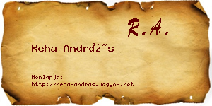Reha András névjegykártya